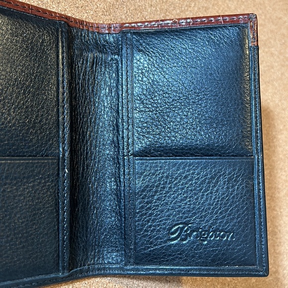 Brighton Leather Black with Brown Croc Wallet Classic  Brighton Heart Accent - Picture 4 of 11